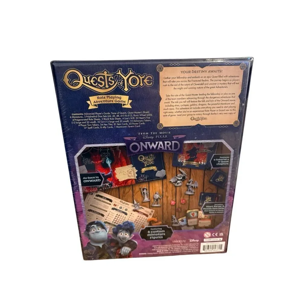 Brand New Disney Pixar Onward Quest of Yore Role Playing Board Game Barley’s